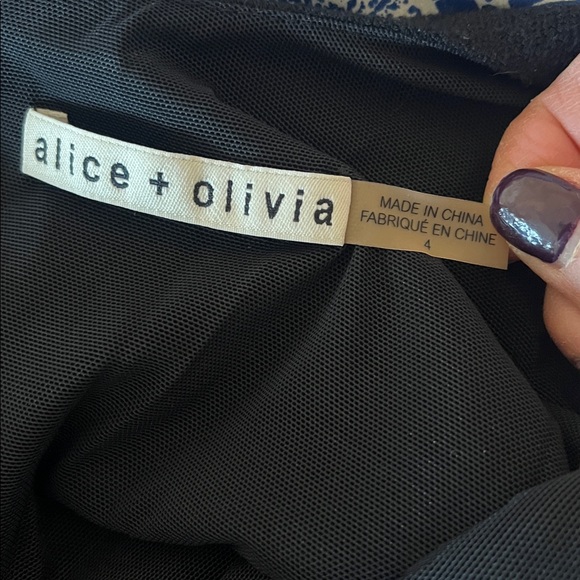 Alice + Olivia Amie Fall Garden Print Dress, fit-and-flare style mini size 4 - Picture 11 of 13